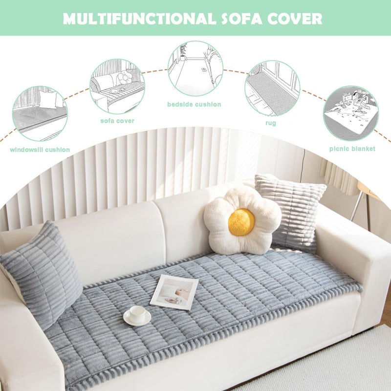 ZQFFB Pet Couch Cover Dogs Washable Non-Slip Couch Protector Pet Friendly Dog Mat for Couches and Sofas - Image 3