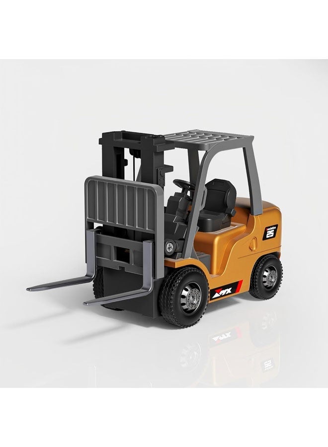 L&E 1/64 RC Forklift Toy 7 Channel 2 Mode Mini Remote Control/APP Control Forklift Truck with Rechargeable Battery, Transformable Lift Fork & Hook with Lights & Sounds for Adults Kids - Image 1