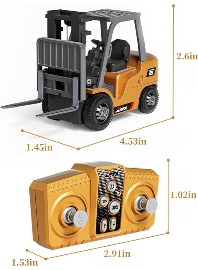 L&E 1/64 RC Forklift Toy 7 Channel 2 Mode Mini Remote Control/APP Control Forklift Truck with Rechargeable Battery, Transformable Lift Fork & Hook with Lights & Sounds for Adults Kids - Image 3