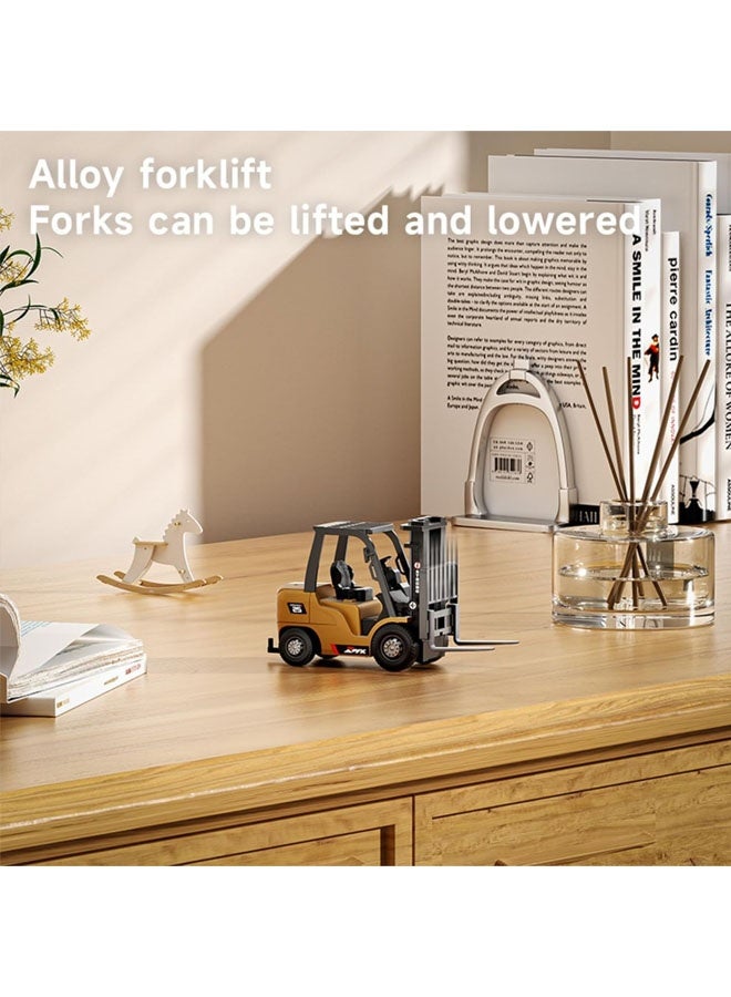 L&E 1/64 RC Forklift Toy 7 Channel 2 Mode Mini Remote Control/APP Control Forklift Truck with Rechargeable Battery, Transformable Lift Fork & Hook with Lights & Sounds for Adults Kids - Image 2