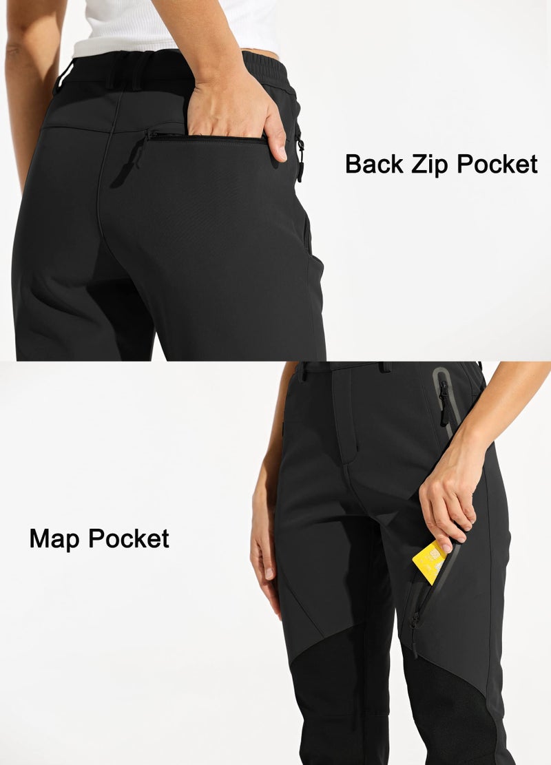 Willit Women's Snow Pants Waterproof Warm Winter Hiking Pants Outdoor Pants Insulated Cold Weather Black L - Image 4