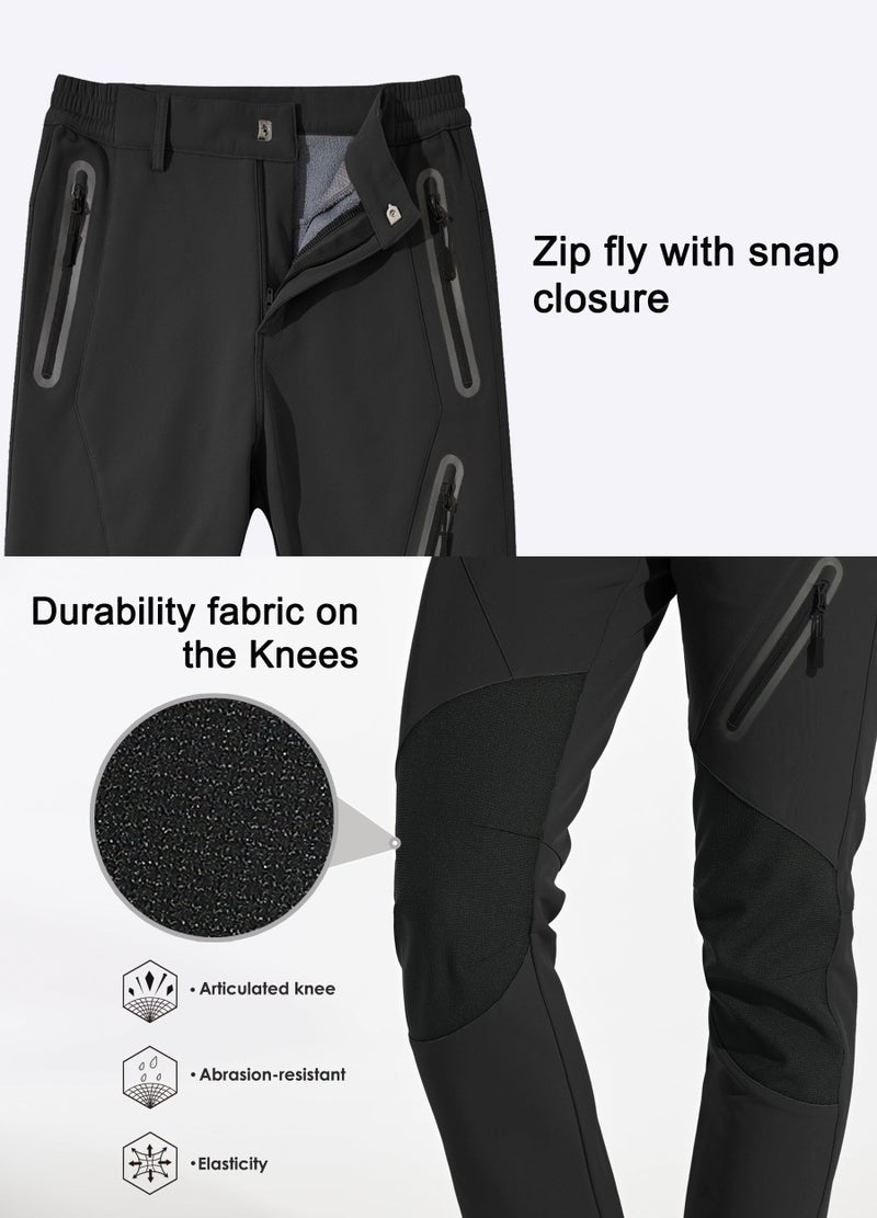 Willit Women's Snow Pants Waterproof Warm Winter Hiking Pants Outdoor Pants Insulated Cold Weather Black L - Image 5