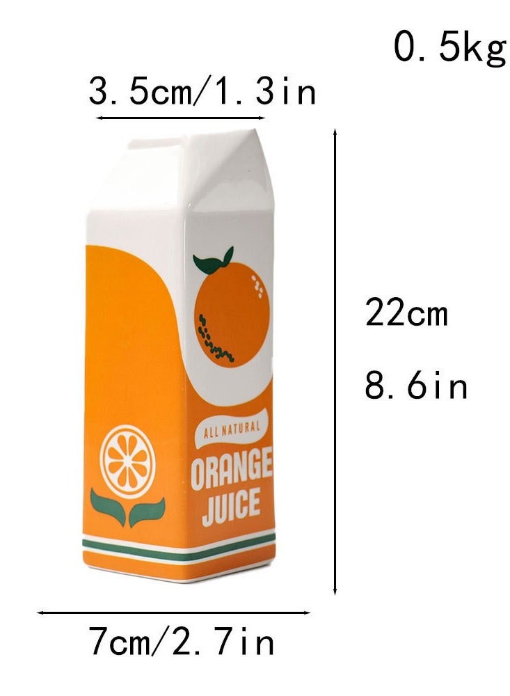 كيلا مزهرية عصير البرتقال - مزهرية عصير البرتقال - ديكور منزلي ريترو ديكور غير تقليدي - مزهرية عتيقة - مزهرية زهور لطيفة - مزهرية سيراميك فريدة من نوعها تحن إلى الماضي لمكتب المطبخ أو غرفة المعيشة (عصير البرتقال) - Image 3