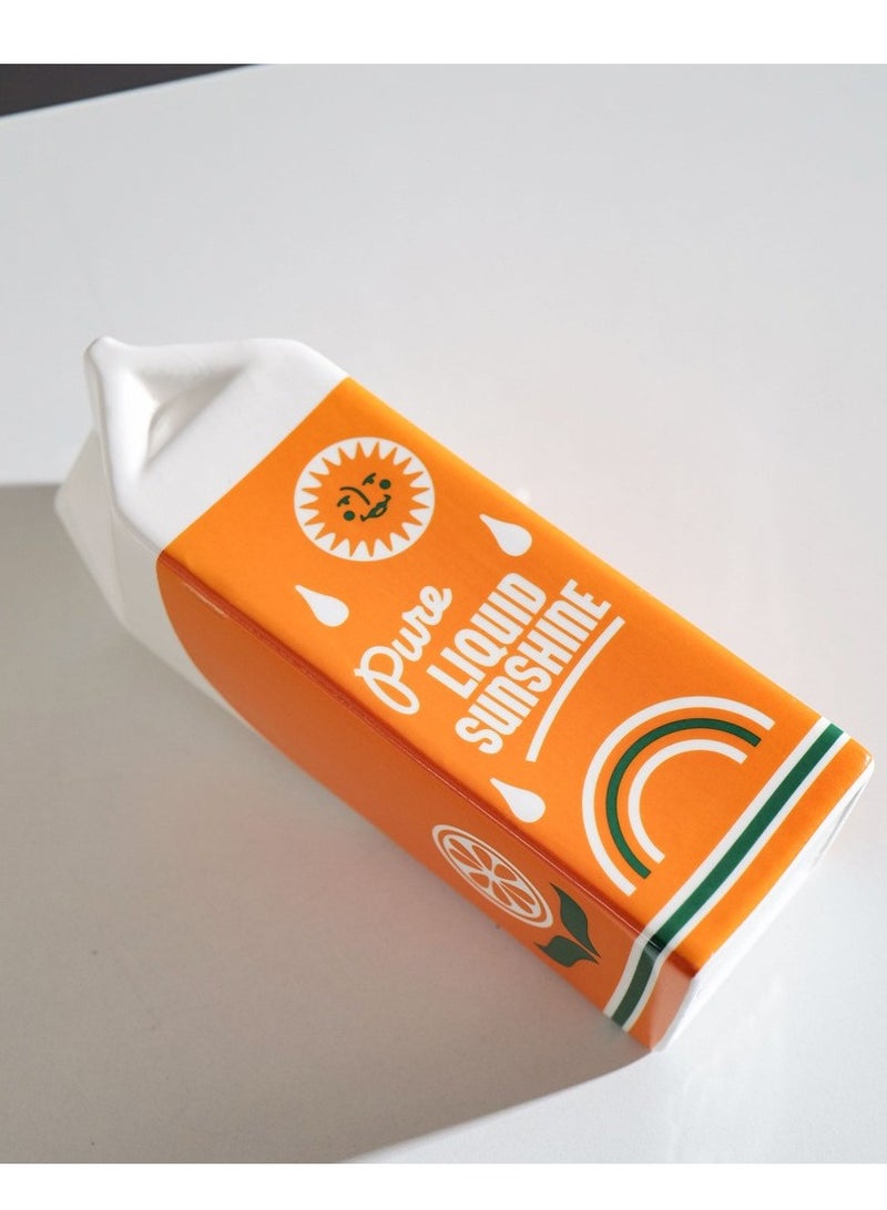 كيلا مزهرية عصير البرتقال - مزهرية عصير البرتقال - ديكور منزلي ريترو ديكور غير تقليدي - مزهرية عتيقة - مزهرية زهور لطيفة - مزهرية سيراميك فريدة من نوعها تحن إلى الماضي لمكتب المطبخ أو غرفة المعيشة (عصير البرتقال) - Image 4