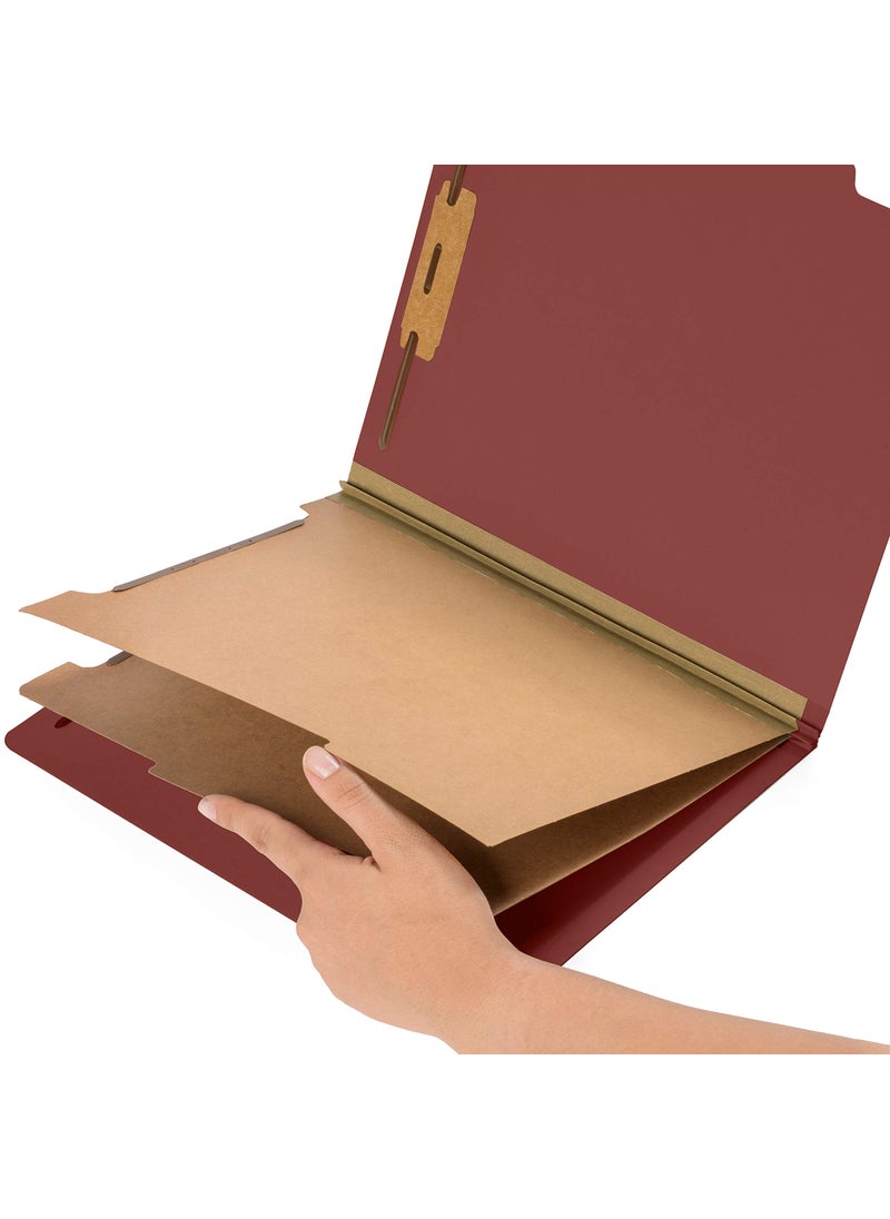Blue Summit Supplies 10 Red Classification Folders - 2 Divider - 2 Inch Tyvek Expansions - Durable 2 Prongs Designed to Organize Standard Medical Files, Law Client Files, Office Reports - Letter Size, Red, 10 Pack  - Image 3