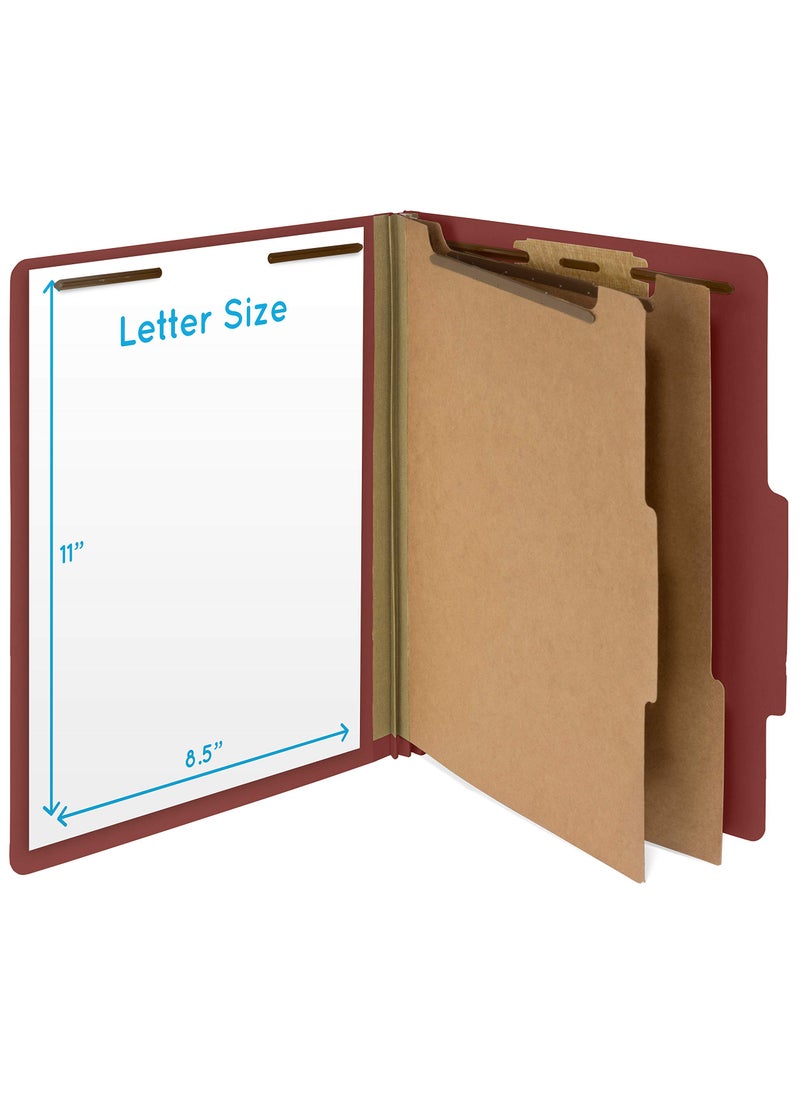 Blue Summit Supplies 10 Red Classification Folders - 2 Divider - 2 Inch Tyvek Expansions - Durable 2 Prongs Designed to Organize Standard Medical Files, Law Client Files, Office Reports - Letter Size, Red, 10 Pack  - Image 2