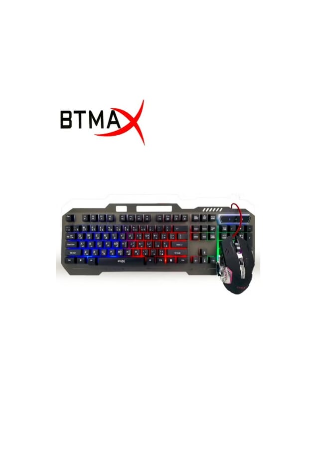 BTMAX BT-Q307C LED Gaming Keyboard With Mouse Set - Image 1