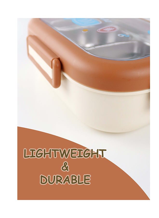 توشيونيكس علبة غداء من الستانلس ستيل – سعة 1.4 لتر – بحجرتين، آمنة للميكروويف، ملعقة، غطاء مانع للتسرب، خالية من BPA، وآمنة للفريزر وغسالة الصحون – مناسبة للأطفال والكبار – مثالية للمدرسة، المكتب، والسفر – 20 × 14 × 5 سم - Image 4