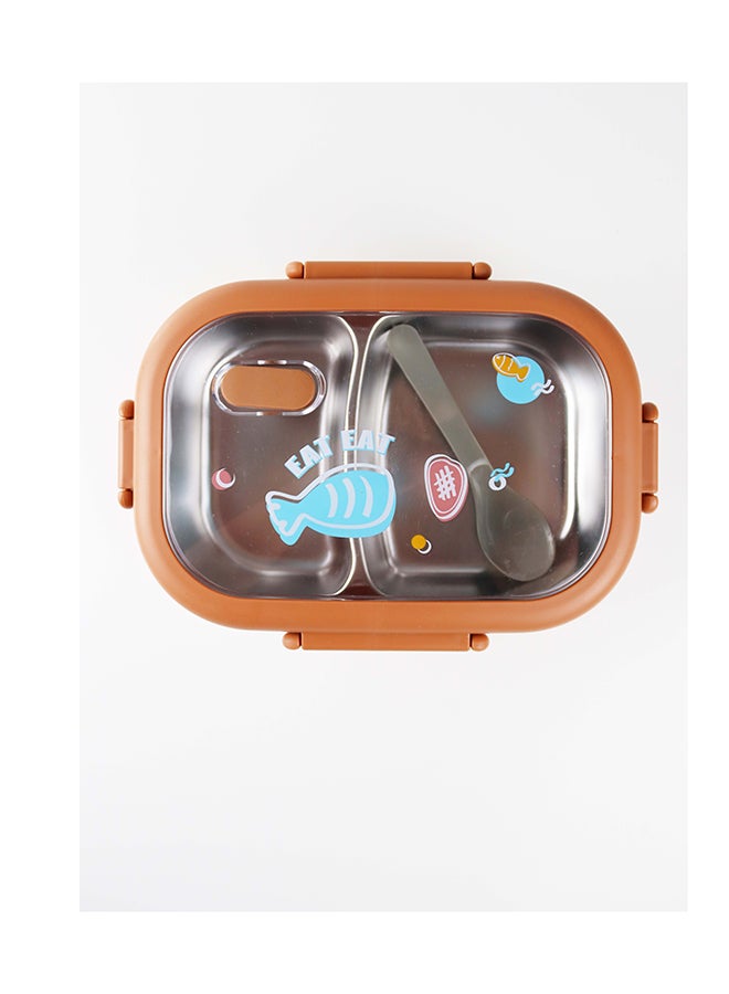 توشيونيكس علبة غداء من الستانلس ستيل – سعة 1.4 لتر – بحجرتين، آمنة للميكروويف، ملعقة، غطاء مانع للتسرب، خالية من BPA، وآمنة للفريزر وغسالة الصحون – مناسبة للأطفال والكبار – مثالية للمدرسة، المكتب، والسفر – 20 × 14 × 5 سم - Image 5