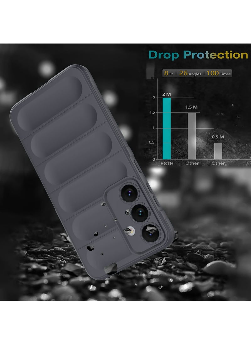 Premium Protection Back Silicone Case Compatible with Samsung Galaxy S24 Fe Magic Shield Shockproof Case with Camera Protection (Grey)