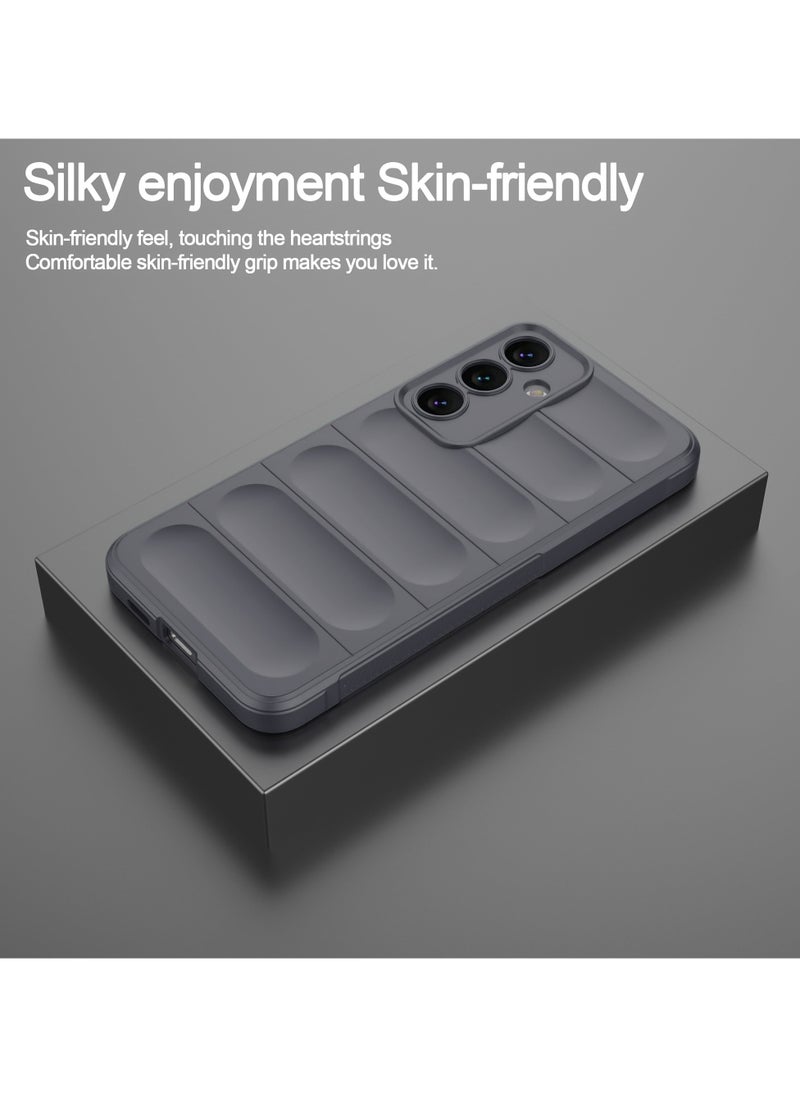 Premium Protection Back Silicone Case Compatible with Samsung Galaxy S24 Fe Magic Shield Shockproof Case with Camera Protection (Grey)