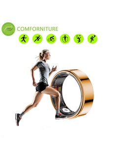 Generic Smart Ring Fitness Tracker for Men Women, Health Sleep Heart Rate Blood Oxygen Tracker Smart Ring ，IP67 Waterpro of Bluetooth Tracker Rings ( Gold-19.8mm)  - Image 3