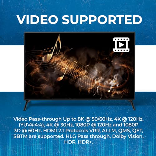 OREI 8K Audio Extractor HDMI UltraHD 4K @ 120Hz 48G HDMI 2.1 Audio Converter for PS5 SPDIF + 3.5mm Output HDCP 2.3 - Dolby Digital/DTS Passthrough CEC, HDR, Dolby Vision, ARC, HDR10+ (BKA-1) - Image 4