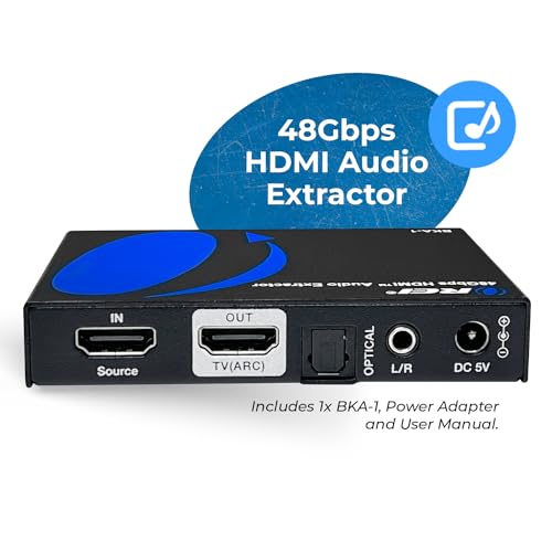 OREI 8K Audio Extractor HDMI UltraHD 4K @ 120Hz 48G HDMI 2.1 Audio Converter for PS5 SPDIF + 3.5mm Output HDCP 2.3 - Dolby Digital/DTS Passthrough CEC, HDR, Dolby Vision, ARC, HDR10+ (BKA-1) - Image 2