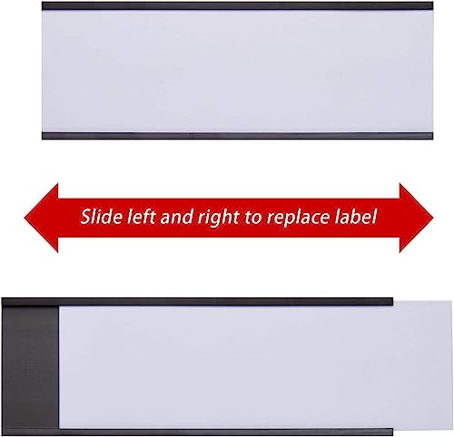 EEOYU 200 Pieces Magnetic Label Holders with Magnets Magnetic Data Card Holders with Clear Plastic Protectors for Metal Shelf, Whiteboard (2 x 5.5 Inch) - Image 4