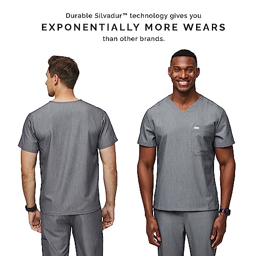 FIGS Leon Three-Pocket Scrub Top for Men - Graphite, M - Image 4