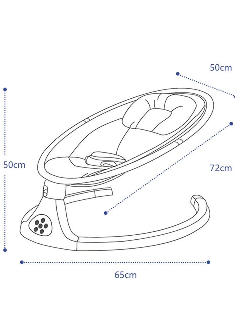 Baby Swing Chair Rocking Chair Baby Cradle with Mosquito Net Safety Belt Silent Soothing Freeing Parents' Hands Grey  - Image 2
