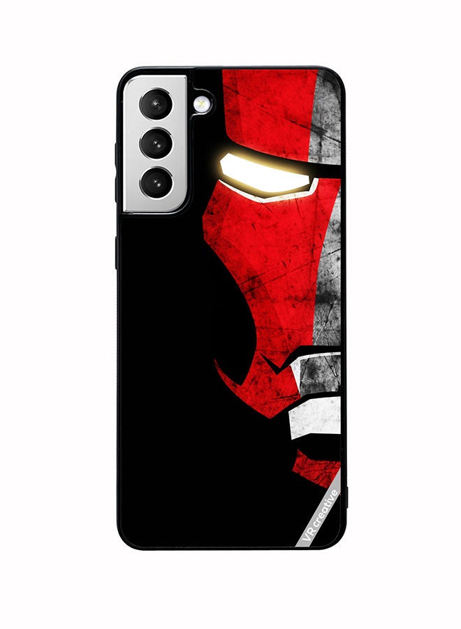 VR CREATIVE Protective Case Cover For Samsung Galaxy S22 5G Half Face Iron Man Design Multicolour - Image 1