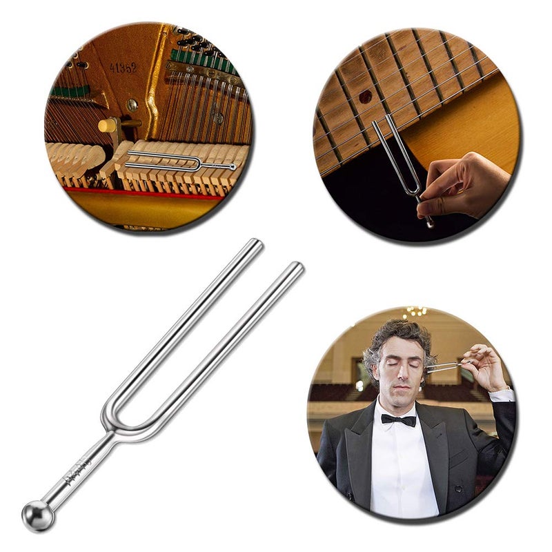 S-Mechanic شوكة ضبط S-Mechanic، 3 عبوات A440Hz شوكة ضبط - A 440 هرتز موالف كمان جيتار أداة موسيقية مع مطرقة سيليكون - Image 1