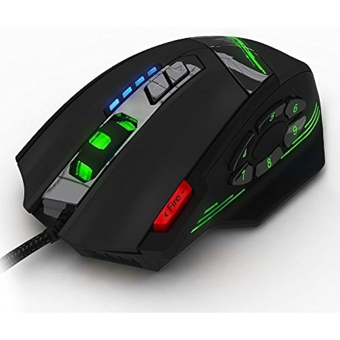 ZELOTES فأرة ألعاب ZELOTES، 12 زر قابل للبرمجة، فأرة ألعاب RGB، فأرة مريحة بدقة 4000 نقطة في البوصة مع كابل، فأرة كمبيوتر USB، فأرة ألعاب للكمبيوتر الشخصي، ماك، لابتوب - Image 3