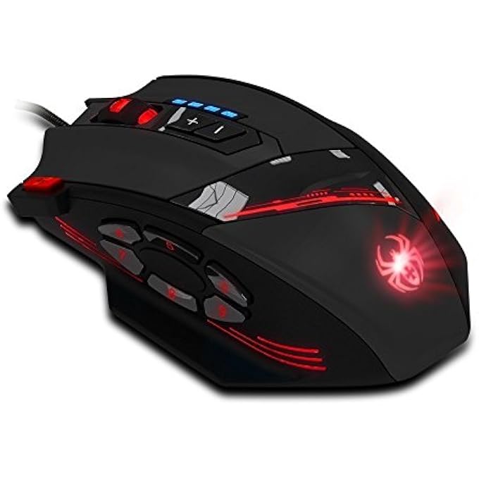 ZELOTES فأرة ألعاب ZELOTES، 12 زر قابل للبرمجة، فأرة ألعاب RGB، فأرة مريحة بدقة 4000 نقطة في البوصة مع كابل، فأرة كمبيوتر USB، فأرة ألعاب للكمبيوتر الشخصي، ماك، لابتوب - Image 2