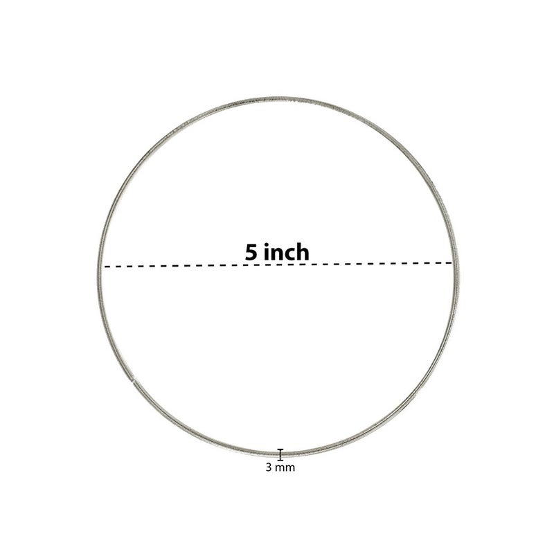 Craft County 5 Pack Silver Metal Hoops (5 Inch) - Dreamcatcher, Macrame, and Crafts - Image 2