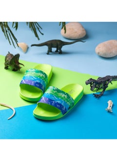 CUBS Dinosaur Print Everyday Wear Eco-Friendly Pvc Slides For Kids Lightweight Easy To Wash And Anti-Slip Soles  - Image 2