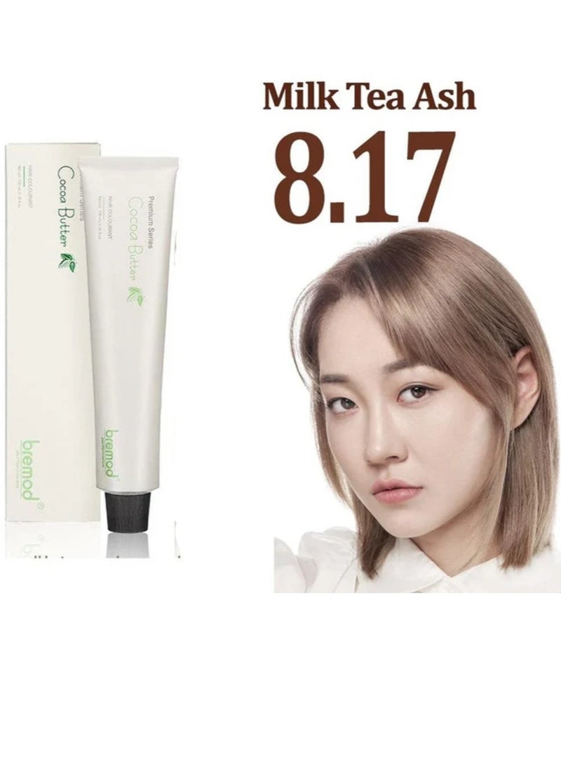 Premium Series Cocoa Butter Hair Colourant 8.17 Milk Tea Ash