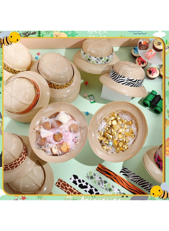 Janmercy 60 Sets Safari Hats With Stickers Jungle Explorer Hats Safari Jungle Party Hats Safari Party Decorations Safari Theme Party Supplies For Kids Boys Girls Jungle Explorer Adventure Birthday Party Helmet - Image 4