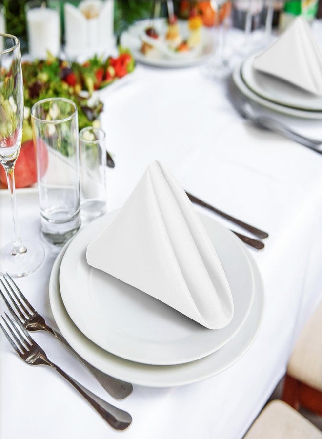 SuperO Set of 120 Cloth Napkins 17 x 17 Inch, Polyester Solid Washable Dinner Napkins with Hemmed Edges,Great for Restaurant, Wedding and Party(White) - Image 4