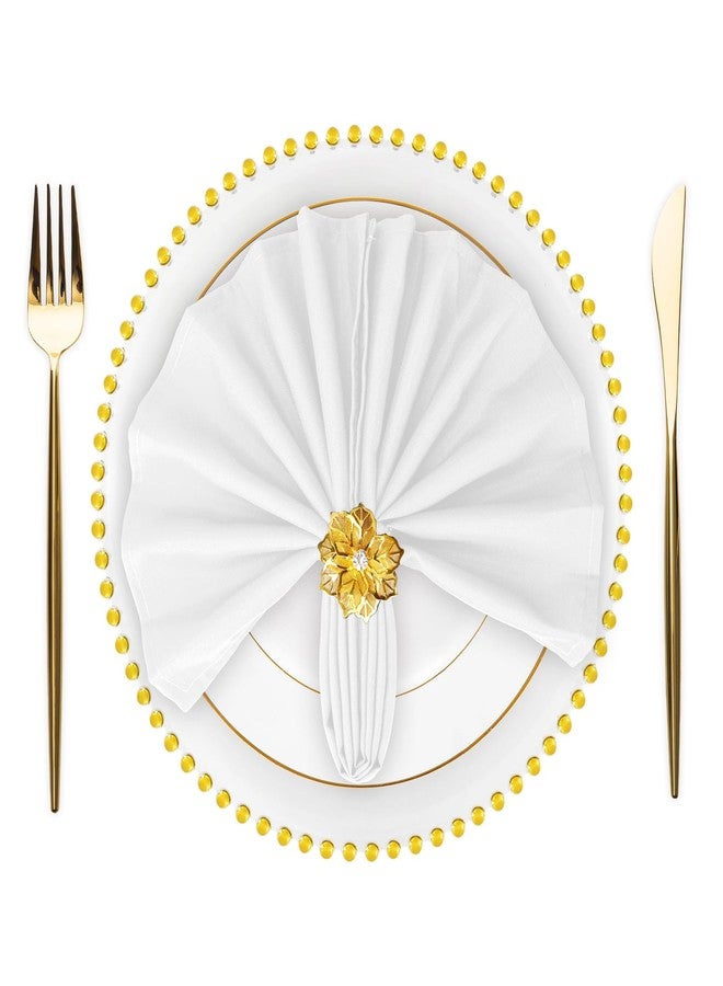SuperO Set of 120 Cloth Napkins 17 x 17 Inch, Polyester Solid Washable Dinner Napkins with Hemmed Edges,Great for Restaurant, Wedding and Party(White) - Image 1