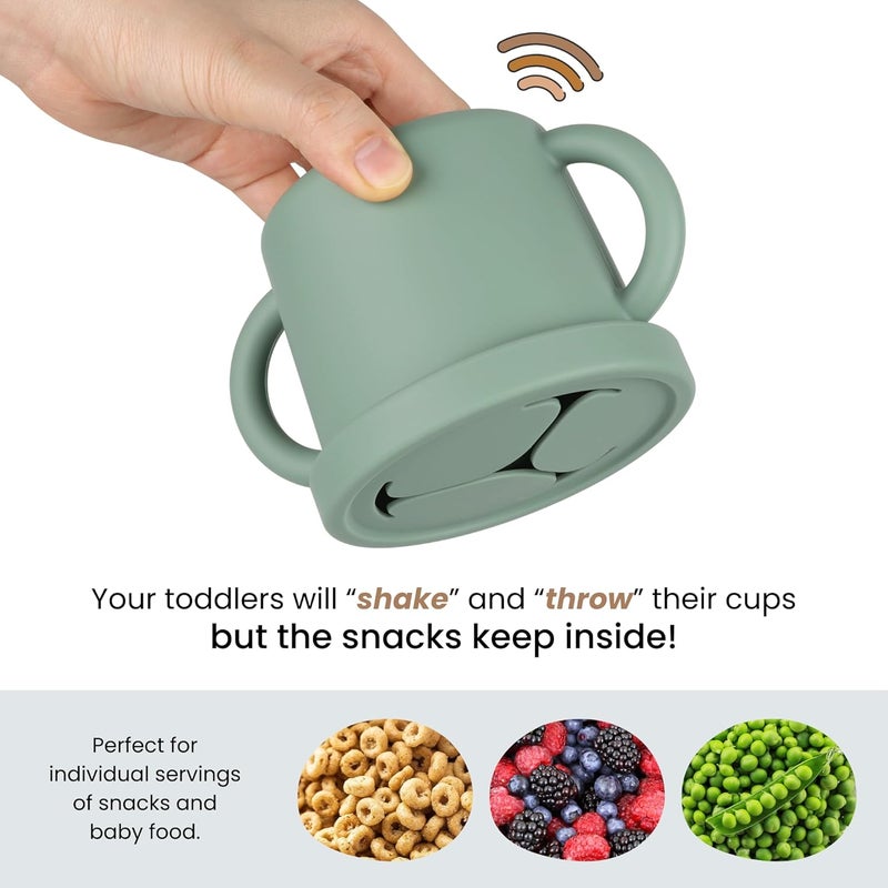 Mintlyfe Snack Containers for Toddlers Kids  2 Pack Food Grade Silicone Snack Cups with Grip Handle BlushMauve - Image 2