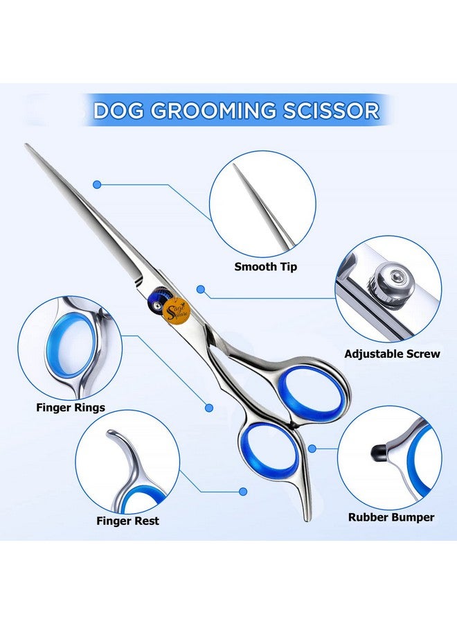 سايج سكوير مقص مستقيم للعناية بالحيوانات الأليفة، شديد التحمل، مصنوع من التيتانيوم، مستقيم مطلي، سهل الاستخدام، قبضة مثالية، برغي قابل للتعديل، جميل، مصقول، لامع، مثالي للعناية بالكلاب والقطط (15 سم) - Image 4