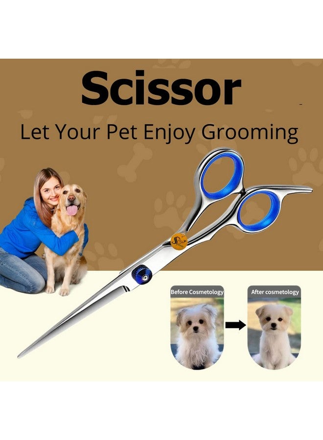 سايج سكوير مقص مستقيم للعناية بالحيوانات الأليفة، شديد التحمل، مصنوع من التيتانيوم، مستقيم مطلي، سهل الاستخدام، قبضة مثالية، برغي قابل للتعديل، جميل، مصقول، لامع، مثالي للعناية بالكلاب والقطط (15 سم) - Image 3