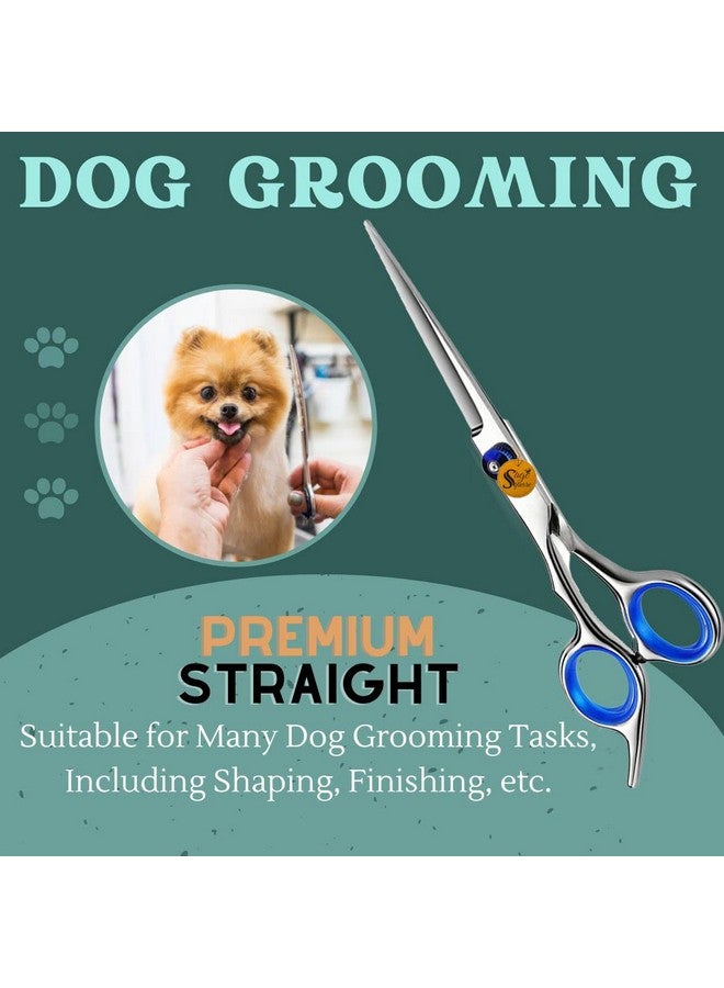 سايج سكوير مقص مستقيم للعناية بالحيوانات الأليفة، شديد التحمل، مصنوع من التيتانيوم، مستقيم مطلي، سهل الاستخدام، قبضة مثالية، برغي قابل للتعديل، جميل، مصقول، لامع، مثالي للعناية بالكلاب والقطط (15 سم) - Image 2