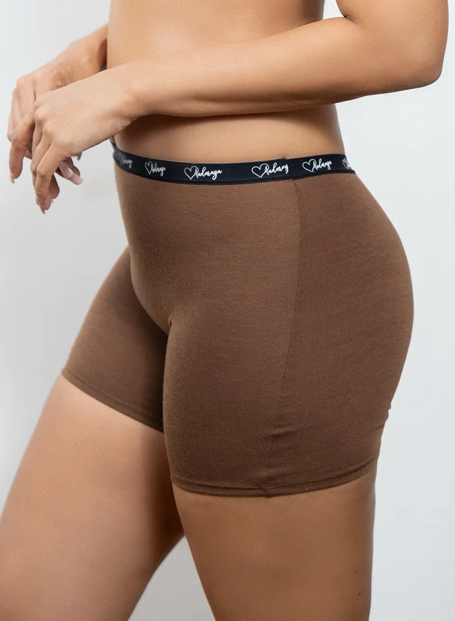 Aadaraya Set of 2 - Aadaraya Solid Shaping Shorts with Elasticated Waistband