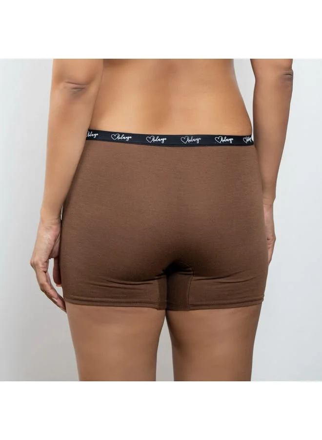 Aadaraya Set of 2 - Aadaraya Solid Shaping Shorts with Elasticated Waistband