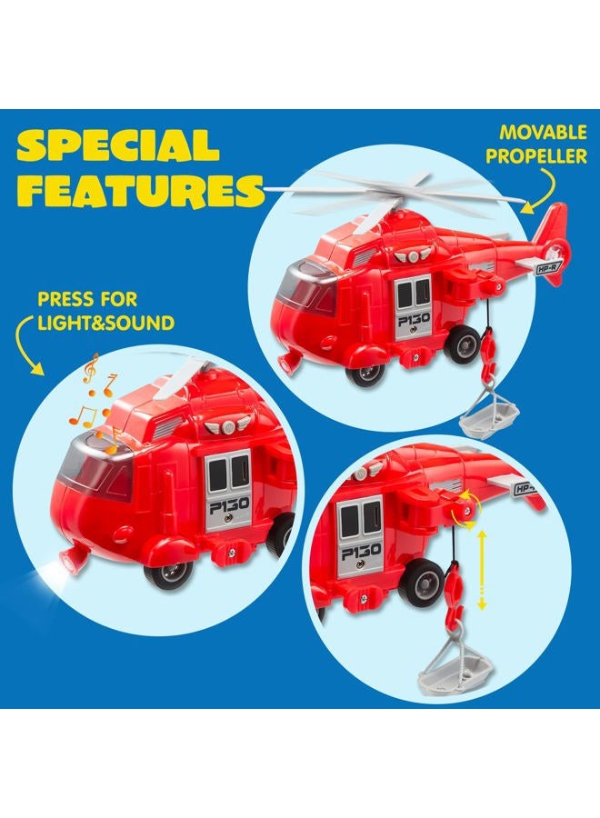 JOYIN Toddler Fire Truck Toys for 3 4 5 6 7 Year Old Boys - Fire Engine, Emergency Vehicle, Kids Firetruck, Friction Powered Car with Lights and Sounds, Birthday Gifts for Boys Girls Age 3-9 - Image 4