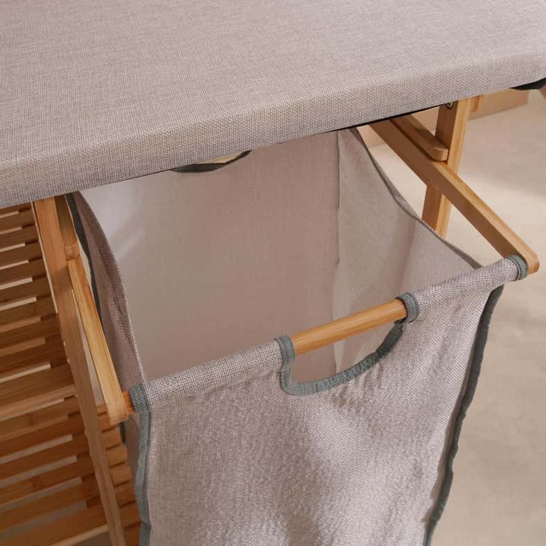 Pan Home Stacy Multifuntional Bamboo Ironing Board Station 82x33x113cm - Natural - Image 5