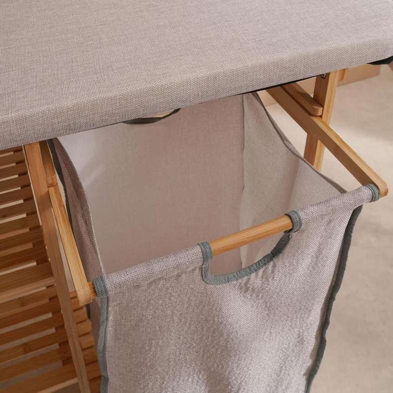 Pan Home طاولة كي متعددة الوظائف من الخيزران ستايسي 82x33x113 سم - طبيعي - Image 5