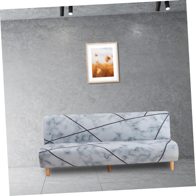 Mobestech Armless Sofa Bed Cover Stretchable Elastic Slipcover for Couch Scandinavian Design Furniture Protector for Home Office Hotel Use - Image 4