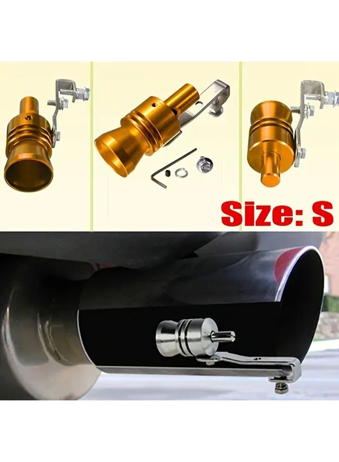 1 Pair Universal Motorcycle Car Modified Tail Throat Whistle Aluminum Alloy Exhaust Pipe Turbine Whistle Simulator Silvery Color Optional Car Wheel Whistle Muffler Sound Maker L Model - Image 4