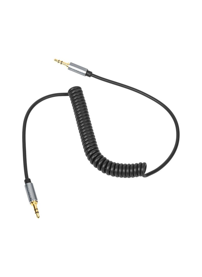 UNITEK 3.5mm Audio Cable Aux Cable 1.5M ( Coiled Cable ) Male to Male Stereo Auxiliary Aux Jack Compatible for iPhone, iPad, Samsung Smartphones, Tablets Car Home Stereos, Beats Bose Sony Headphones Speaker  - Image 1