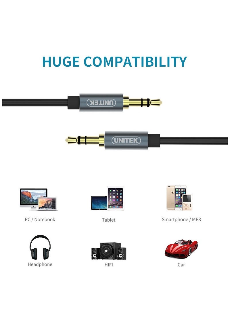 UNITEK 3.5mm Audio Cable Aux Cable 1.5M ( Coiled Cable ) Male to Male Stereo Auxiliary Aux Jack Compatible for iPhone, iPad, Samsung Smartphones, Tablets Car Home Stereos, Beats Bose Sony Headphones Speaker  - Image 4