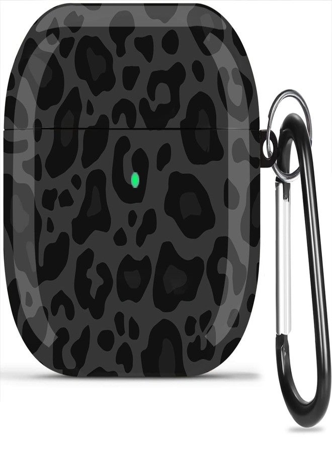 Olytop for Airpods Pro 2nd/1st Generation Case Leopard 2019/2022/2023, Cute Air pods Pro Protective Printed Hard Skin Women Girl for Apple Airpod Pro 2/1 Gen Case with Keychain - Black/Grey Leopard - Image 1