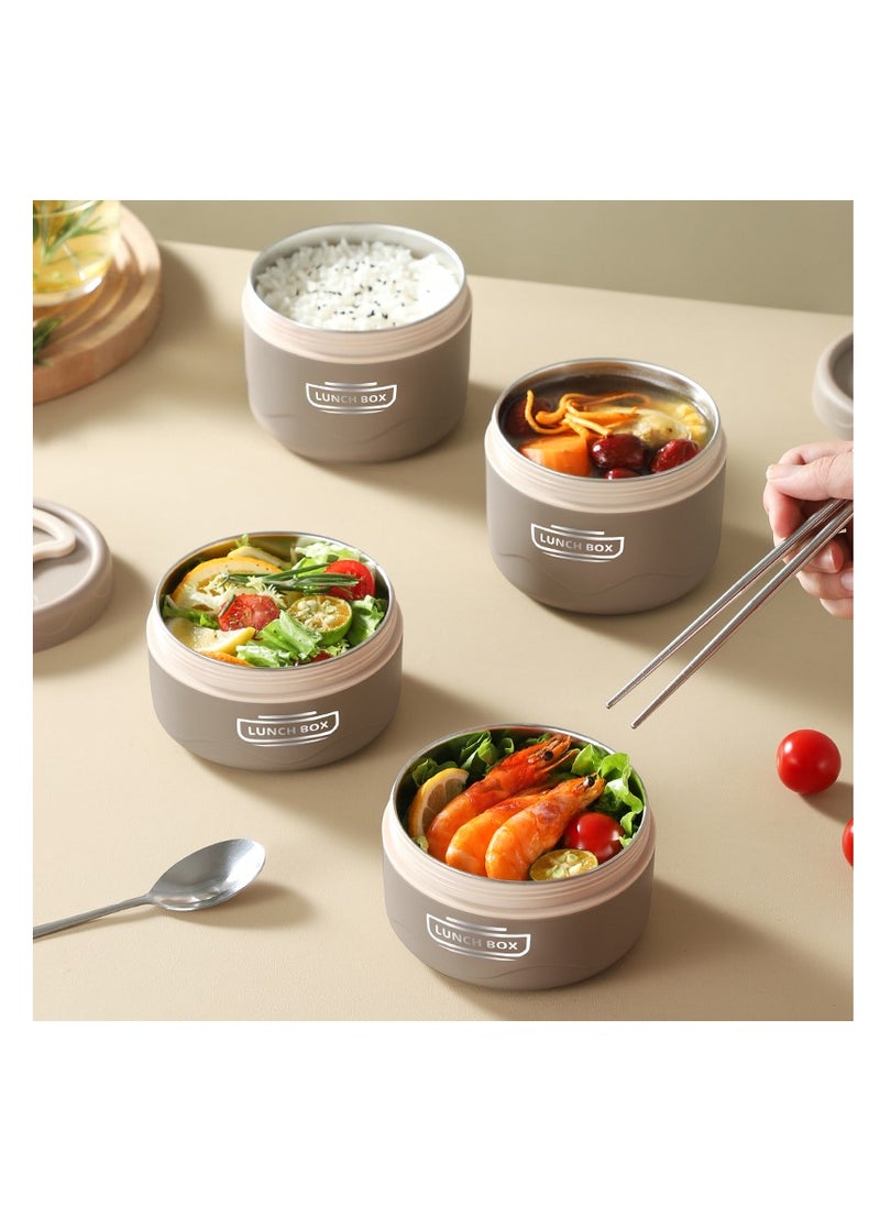 Generic - Microwaveable Thermal Lunch Box Set, Portable Insulated 3-Tier Stainless Steel Bento Boxes with Leakproof, Stackable Food Containers, Includes Stylish Beige Carrying Bag, Perfect for Hot & Cold Meals for Adults and Kids, Durable, Eco-Friendly, BPA-Free, Keeps Food Fresh, Warm, and Cool for Hours, Ideal for Office, School, Outdoor Activities, Travel, and Daily Use, Convenient, Practical, and Compact Lunch Storage Solution, Easy to Clean and Maintain, Space-Saving Design, Perfect for Meal Prep and Healthy Eating, Safe and Leakproof Lids Ensure Secure Transport, Lightweight and Portable, Ideal for On-the-Go Meals, Keeps Food Organized and Secure During Commutes or Outdoor Adventures, Long-Lasting and Sturdy Construction for Everyday Use, Great for Packing Lunches for Families or Individuals, Practical Gift Idea for Busy Professionals, Students, and Health-Conscious Individuals, Reliable and for Bringing Lunch Anywhere, Help Maintain Food Freshness and Flavor Throughout the Day - Image 1