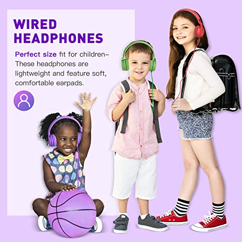 rockpapa 950 Wired Headphones for Kids Girls Boys for School Classroom with Microphone, On-Ear Foldable Corded Headphones with Jack 3.5mm for Laptop Computer Tablet Chromebooks Black Purple - Image 5