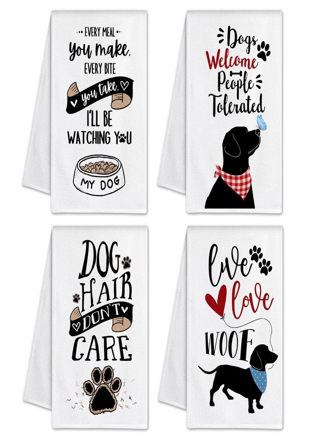 Bonsai Tree Dog Kitchen Towels Set of 4, Dog Mom Gifts for Women, Funny Cute Housewarming Dish Tea Hand Towels for Housewarming Gifts Kitchen Decor - Image 1