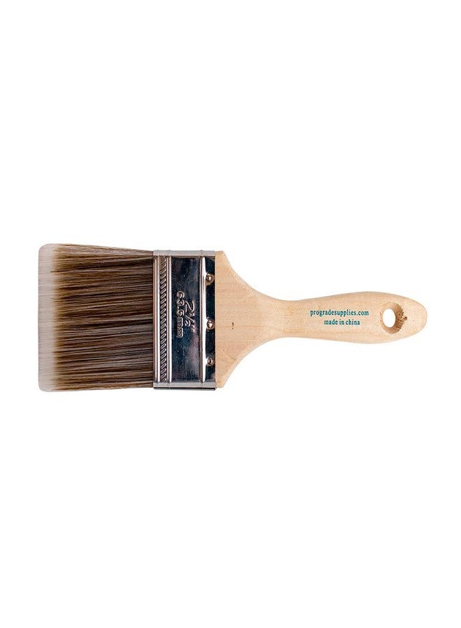 Pro-Grade 12PK 2.5 inch Flat Brush Premium Wall/Trim House Paint Brush Set Great for Professional Painter and Home Owners Painting Brushes for Cabinet Decks Fences Interior Exterior & Commercial Paintbrush. - Image 3
