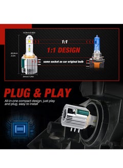 Excefore 2 PCS H15 LED Headlight Bulb,  White Extremely Bright Daytime Running Light, 120W 12000LM High Brightnes, 6500K,Suitable for Audi Mercedes Benz BMW VW  - Image 3